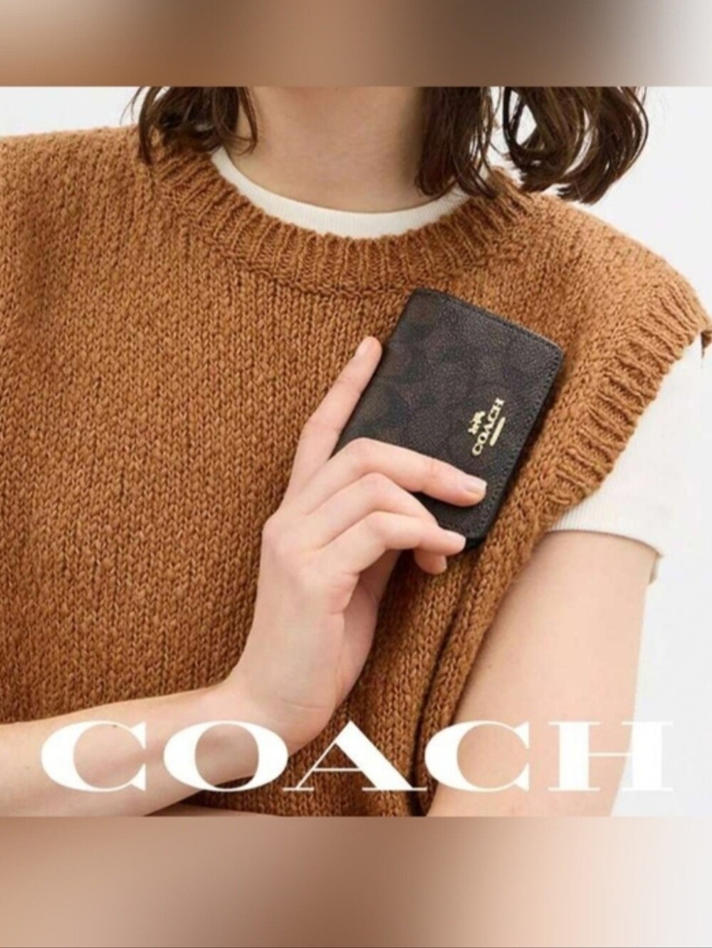 COACH Mini Wallet On A ChainIn Signature Jacquard - Picture 4 of 12